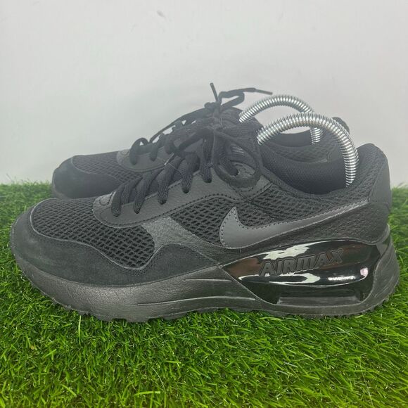 Nike AIR MAX SYSTM Running Shoes Triple Black Youth 6.5Y/ Women’s 8 - Picture 1 of 8